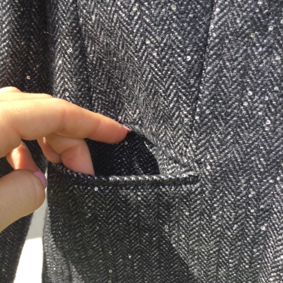 J. Crew 0P Metallic Black Blazer one button Dark academia business 0 petite work - Picture 7 of 15